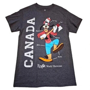 Disney Parks Lumberjack Goofy Canada‎ T-Shirt - Size Small - Gray
